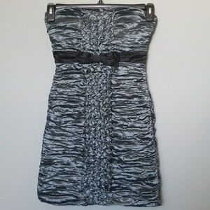BCBG maxazria Fairycore Romantic sea mist tafetta ruched strapless dress size 2